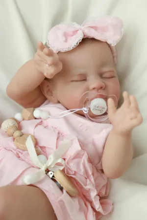 Age 3  WOOROY Realistic Reborn Baby Dolls - 20 flagellum bed resemble slog Inch Lifelike Newborn Sleeping Girl Handmade Real Life Baby Dolls Reborn Toddler with Soft Weighted Cloth Body Gift Toy for Kids 
