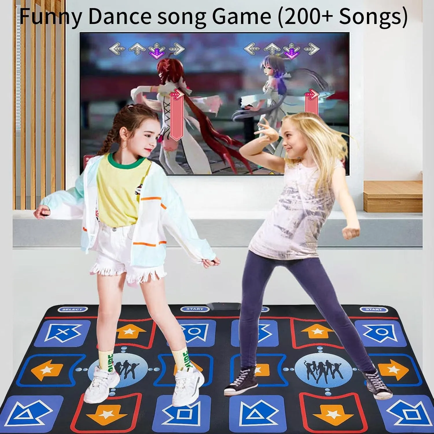 Ages 3 ,Double mat Dance Mat for Kids and foreshadow Adults, Flannel Dance Pad for Kids Toys, Soft TV Dancing mat,Plug & Play Family Game,Xmas Gifts Idea,Gifts for Girls & Boys 