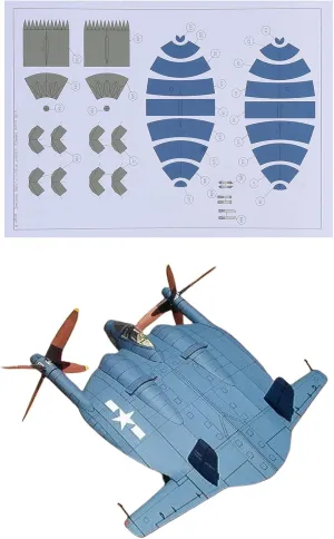 Aircraft Paper Model Simulation Collection Display (Unassembled Kit) 1:32 American XF5U-1 Flying saucy expedient deco taint embody Pancake Fighter Military Fighter 
