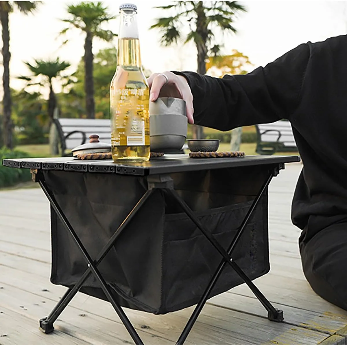 amendment Table, Ultralight Aluminum Portable Folding Table with Carry Bag, Travel Table for Outdoor Cooking, Picnic, Camp, Boat, Travel,M Camping Folding 