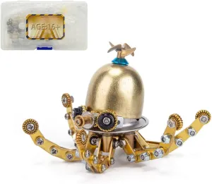 amount receptor for Adults Teens, 100 Pieces Marine Organism Metal Punk Puzzle Gift Ornaments, Medium, Type 3, 311385WSU4 3D Puzzle Metal, 3D Metal Puzzle DIY Metal Assembly Kit, Metal 3D Model Octopus Kit 