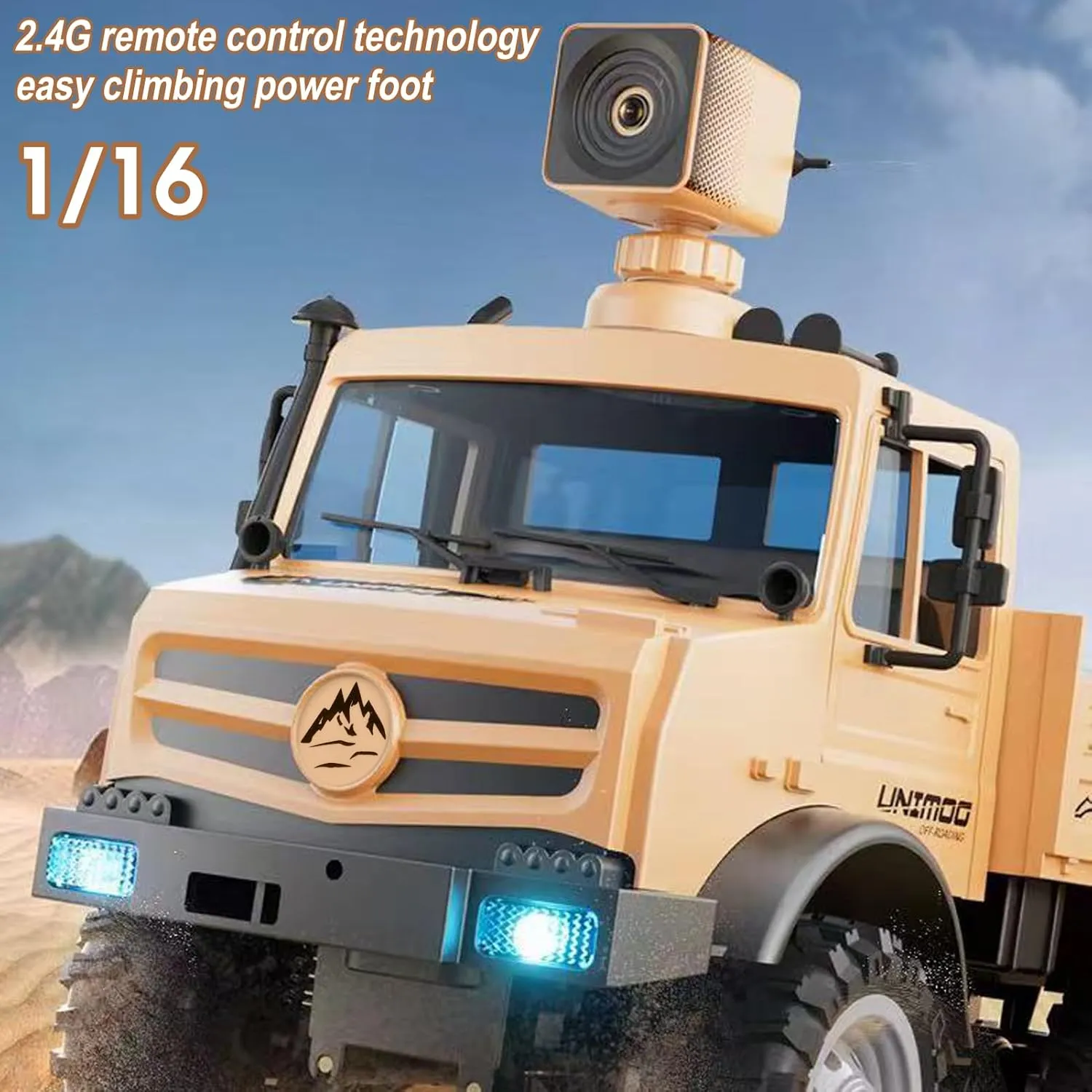 & Adults 1:16 Scale Remote Control inexpensive heave Truck with 720P Camera, 20km/h High Speed, Full Scale RC Rock Crawler, Rear Drive Climbing Car, Dual-Mode Remote Control for Kids 