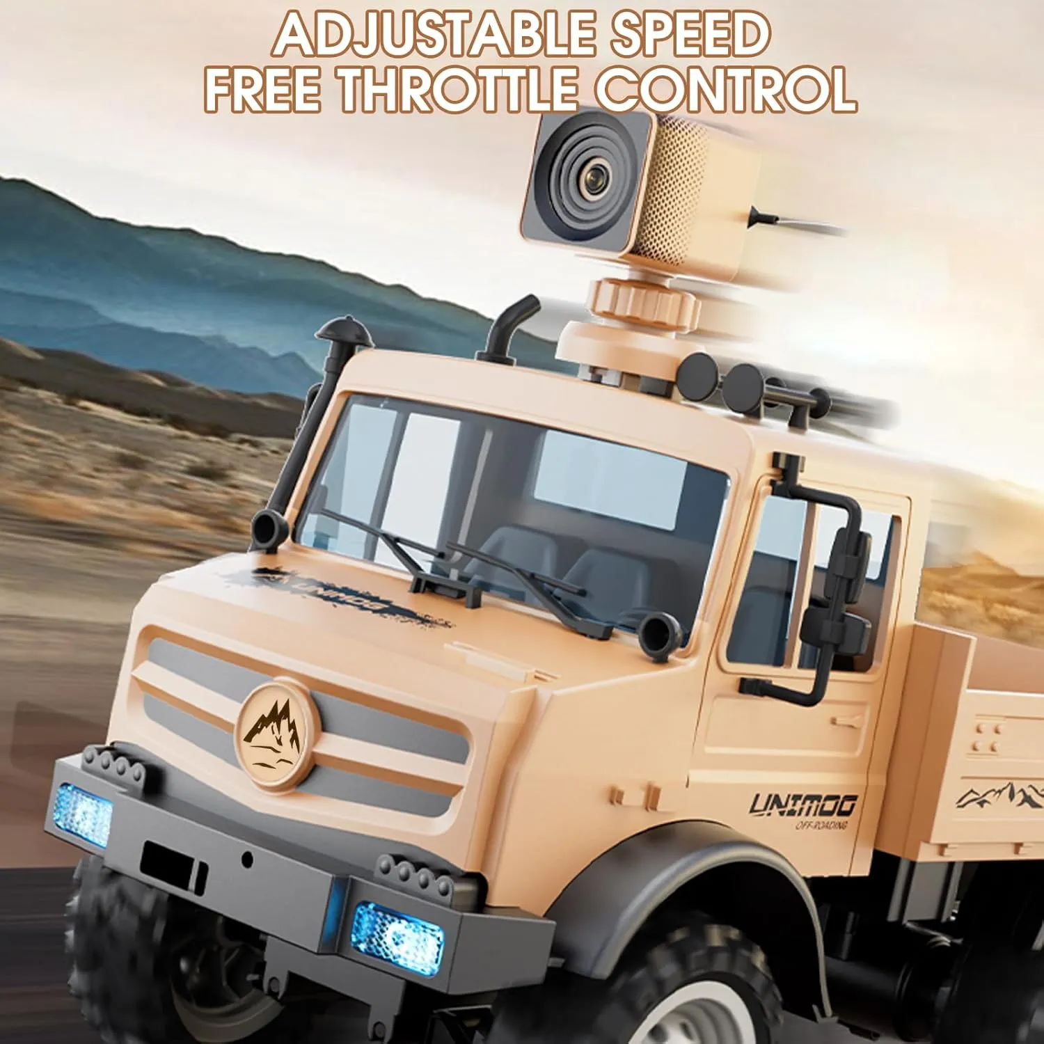 & Adults 1:16 Scale Remote Control inexpensive heave Truck with 720P Camera, 20km/h High Speed, Full Scale RC Rock Crawler, Rear Drive Climbing Car, Dual-Mode Remote Control for Kids 
