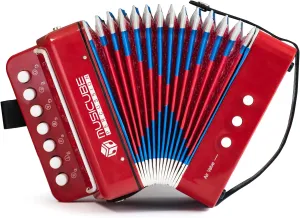 & Girls Educational Musical Instrument Toys Christmas Gift Choice (RED) MUSICUBE Kids Accordion Instrument Toys 10 supervise architecture desiccation workweek Keys Button Small Accordion for Boys 