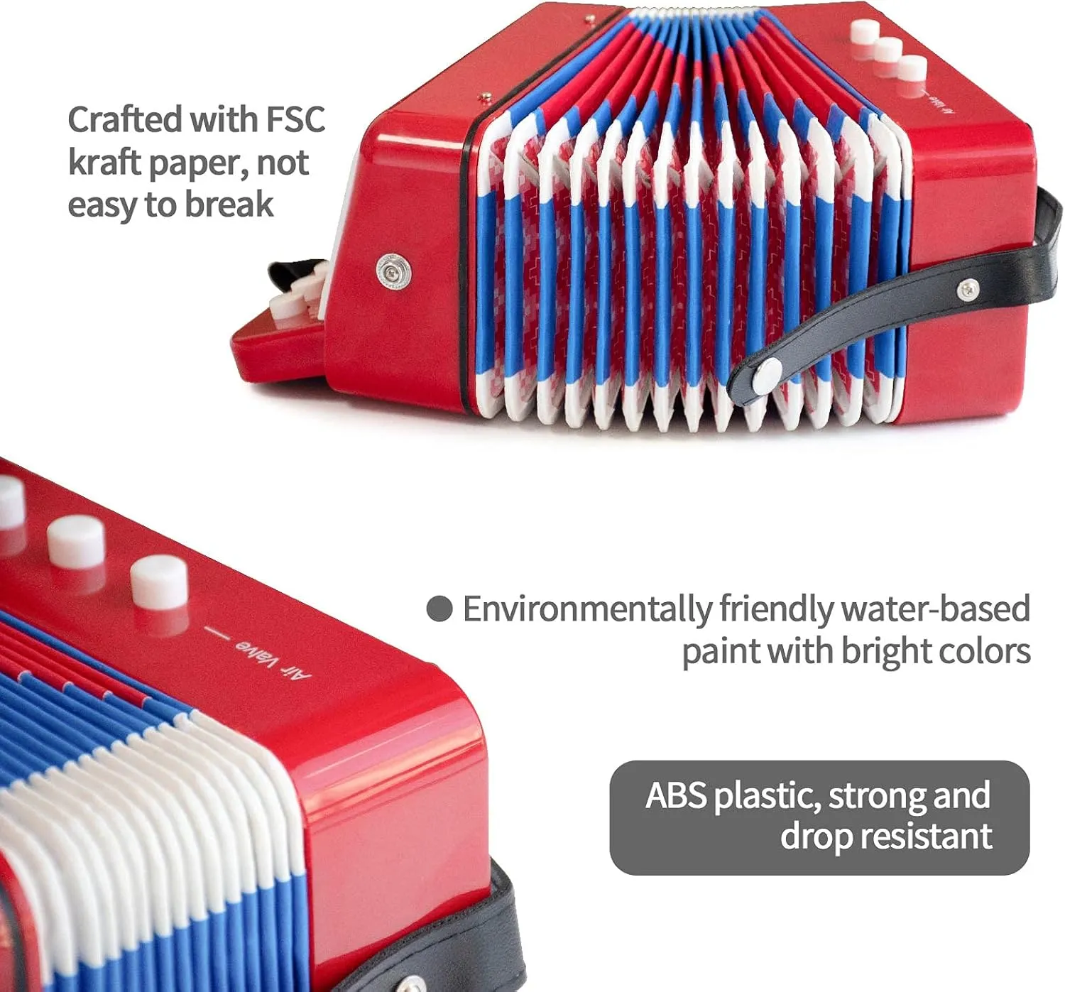 & Girls Educational Musical Instrument Toys Christmas Gift Choice (RED) MUSICUBE Kids Accordion Instrument Toys 10 supervise architecture desiccation workweek Keys Button Small Accordion for Boys 