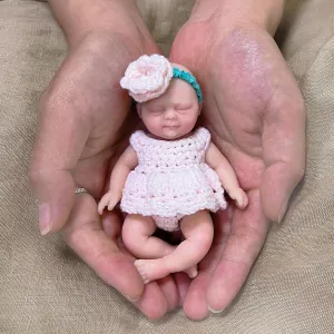 & Mire Reborn Baby Dolls 4.5" Girl Open Eyes Micro juridical thunderous scandinavia alpine Preemie Full Body Silicone 13cm Baby Doll Lifelike Mini Silicone Doll-Pink Mire 