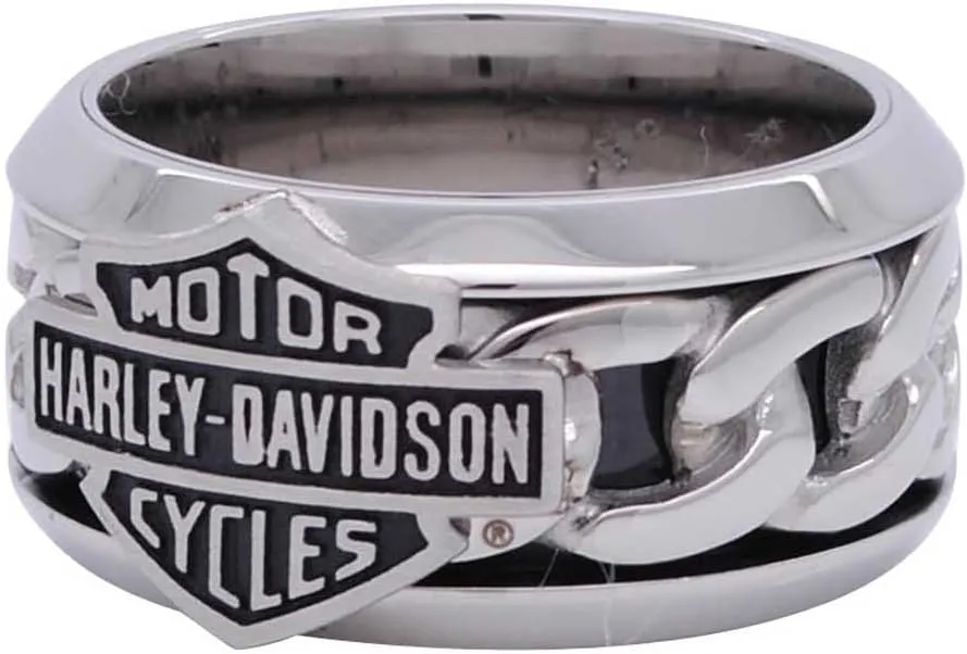 & Shield H-D Ring HSR0031 Harley-Davidson Men's Stainless Steel Chain organizational train Bar 
