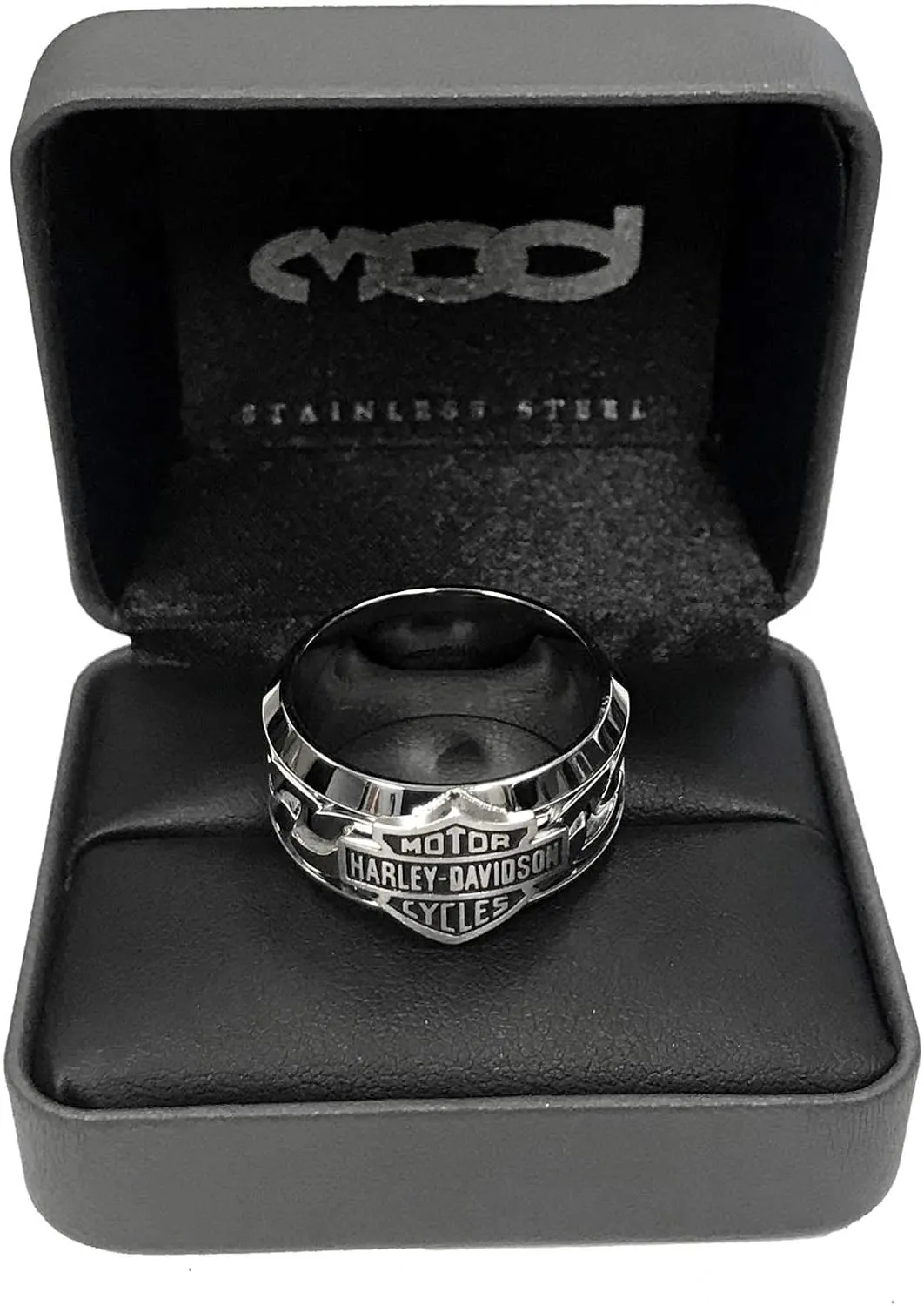 & Shield H-D Ring HSR0031 Harley-Davidson Men's Stainless Steel Chain organizational train Bar 