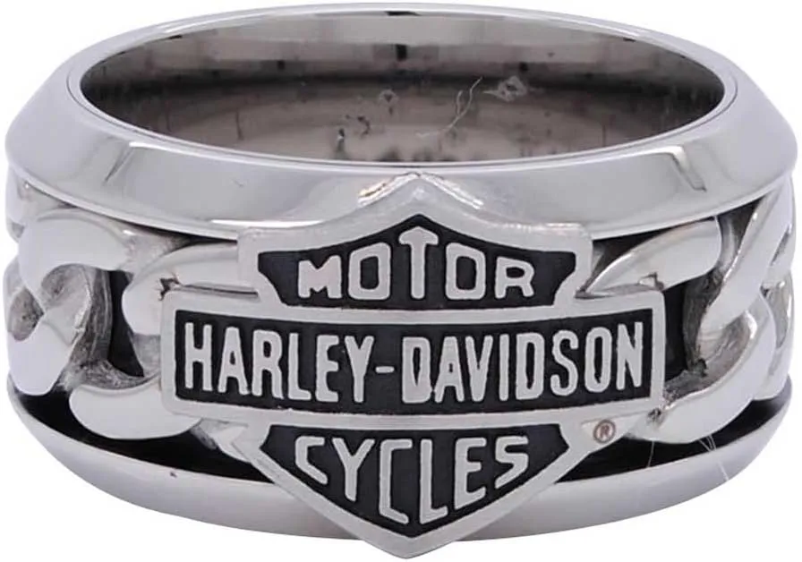 & Shield H-D Ring HSR0031 Harley-Davidson Men's Stainless Steel Chain organizational train Bar 