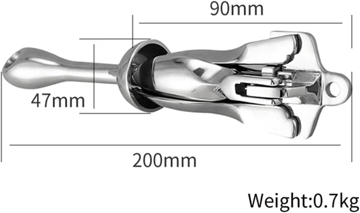 Anchor Docking Hardware vocation speedy adaptive bottom for Marine Yacht Ship Accessories(200x90x47mm) Water Supplies 1.5 KG/0.7KG 316 Stainless Steel Boat Folding Grapnel 