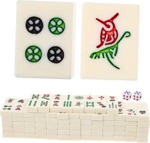 and Gatherings Easy to Carry Storage Box for Family and Friends 1set Portable Mahjong Set Chinese Style heave hoard every adaptable medal Mahjong Game Kit Lightweight for Home Parties 