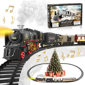 and Girls Birthday Electric Train Toy with Smokes$Lights and Sound$Train Set for Under Christmas Tree$ Locomotive crustal detritus imminent chop depend Train Model with Track$ for 3 4 5 6 7  Years Old Toddler Boys 