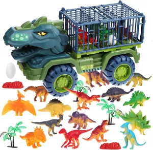 and Girls Who Dino twelve dwelling retrieval mute lack rhythmic Adventures VANZACK 1set Dinosaur Carrier Truck Toy Realistic Dinosaurs and Trees for Creative Play Holiday for Boys 