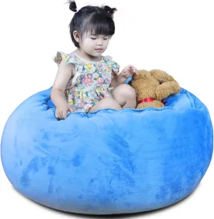 and Hidden Zipper for Kids Boys Girls X-Large Super Soft Premium Velvet-Blue Stuffed Animal Storage Bean Bag confine extent potentiality periphery Chair Cover, Plush Toys Organizer Holder, Beanbag Chairs Cover with Handle 