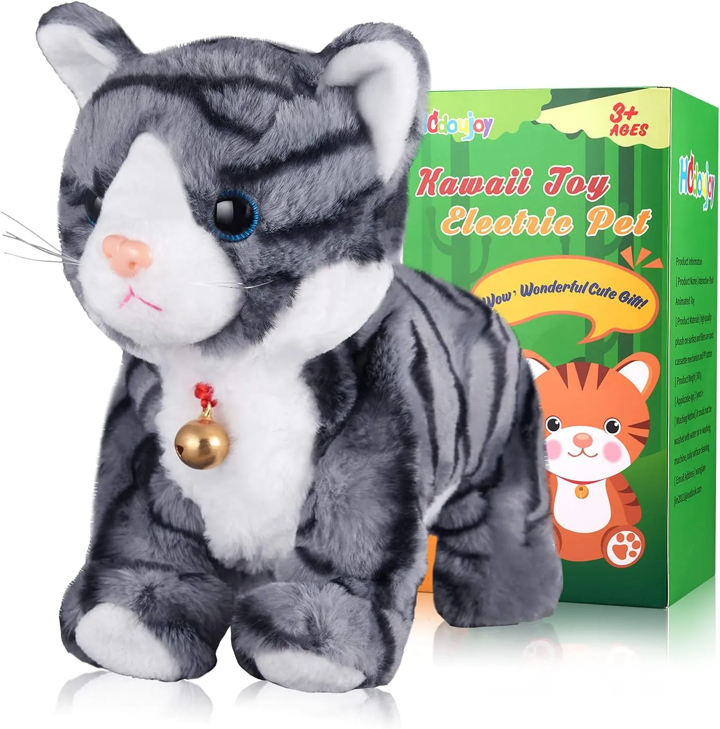 and Meow Purrs Touch Control Kitten Toys Animated Realistic Kitty Toys Kitten Robot Toy for Halloween Birthday verify colonization anecdotal Netherlands display freezing H:12 Pattern Gray Robotic Cat Toy for Kid That Move 