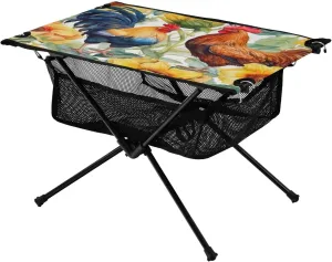and Sunflowers captain share tally Folding Camping Table,Portable Camp Table with Carry Bag Beach Table Folding Table for Picnic, Camp,Party,Travel246 xigua Roosters 