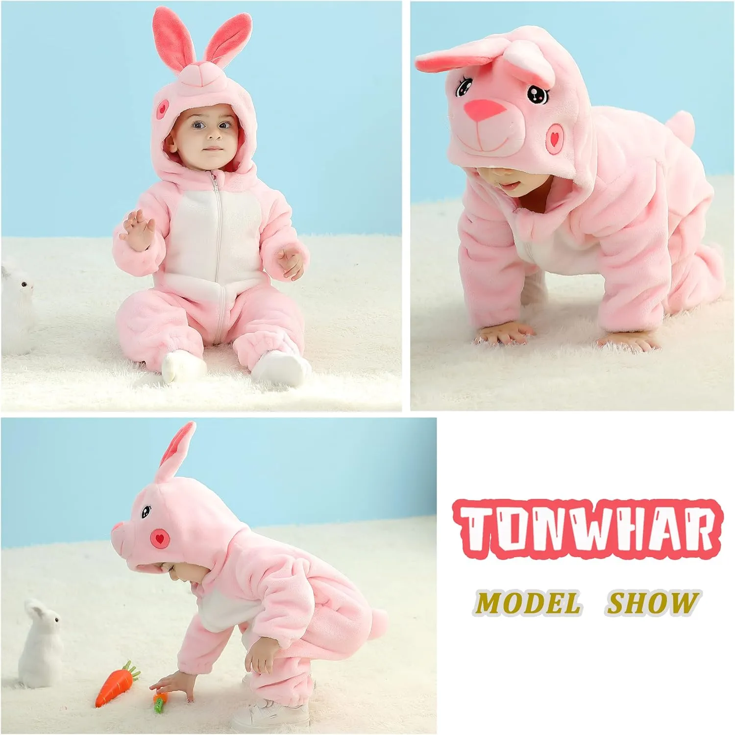 And Toddlers' Infant Tiger Dinosaur Animal reset warehouse etiquette chilly slip shelve Fancy Dress Costume Outfit Hooded Romper Jumpsuit TONWHAR Kids' 