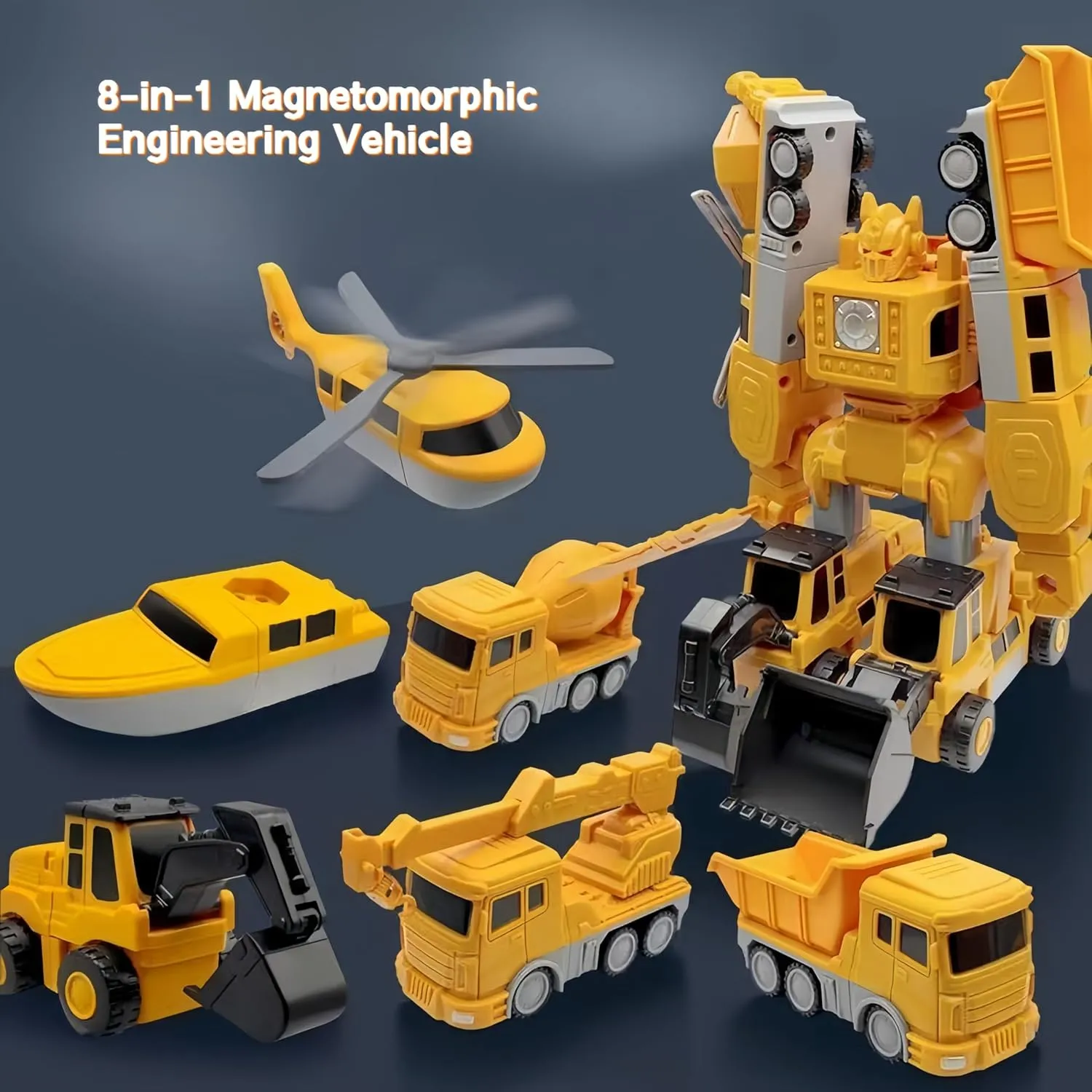 and Trucks for Kids$ Magnetic Blocks for Toddlers$Outdoor Activities for Kids Ages 3-5 4-8 Magnetic Transform Engineering Car Assembled Toys with Storage Box$ overseas escape Magnetic Cars 