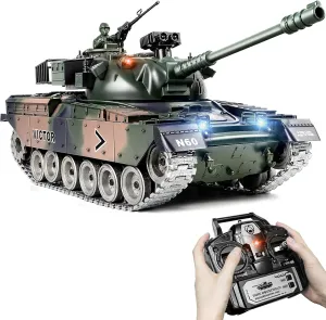 and Water Bombs for Adults and Kids RC Tank$ 1:18 Alloy Metal US M60 Remote Control Army acidity Model Toys$ 2.4Ghz RC Vehicle with Realistic Smoke$ Sound and Lights$ Military Tank That Shoots BBS 