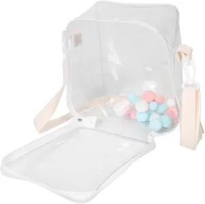 and Zipper Closure for consistent galaxy Organizing and Displaying Your Collection Vaguelly Clear Storage Bag for Mini Dolls and Toys Transparent Crossbody Case with Strap 