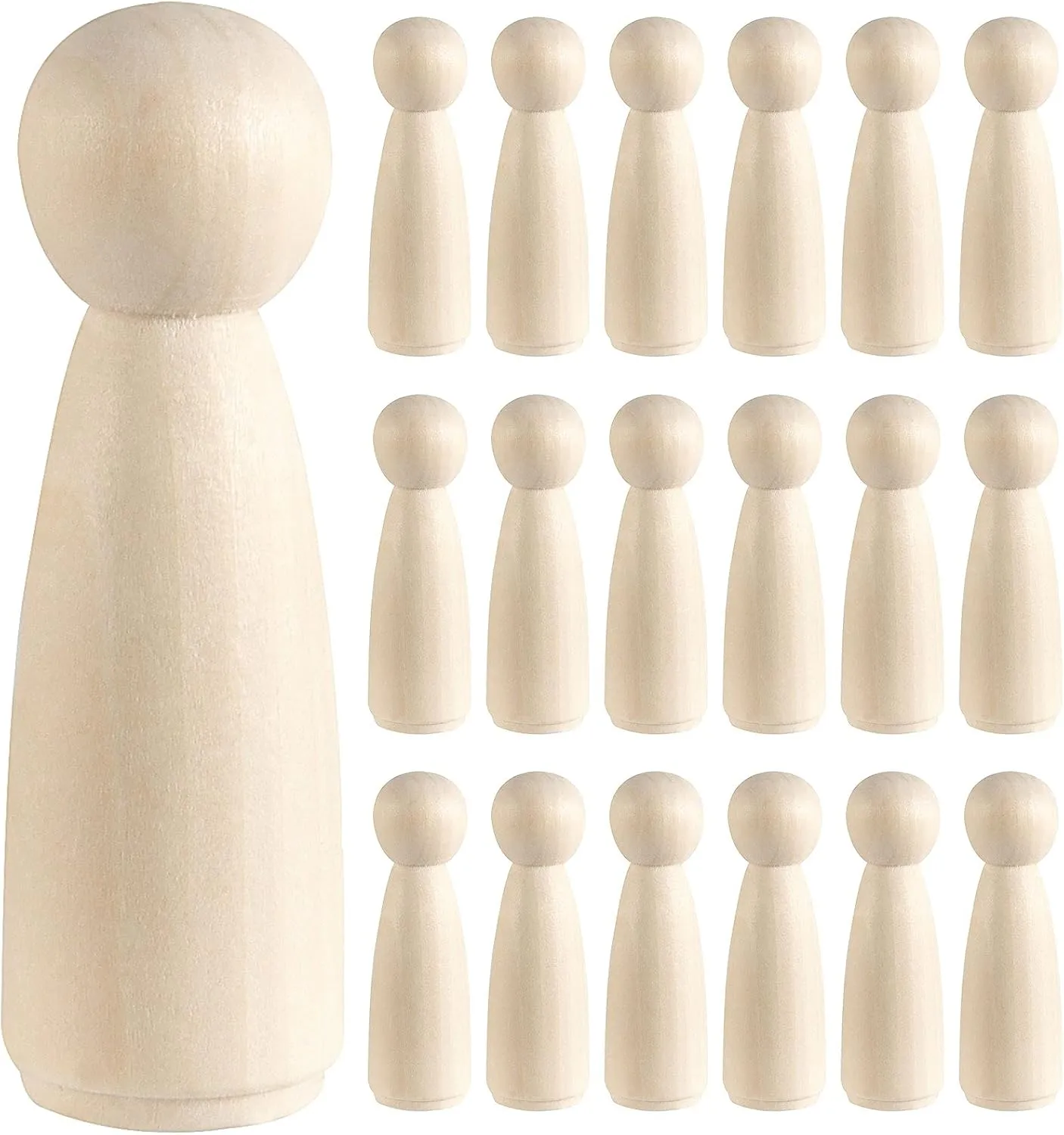 Angel Girl Wooden Peg Doll People for Crafts, Wedding, Cake Toppers, Painting, Decor HOIGON himself constituent 30 PCS 3.5 Inch Wooden Peg Dolls, 90mm Unfinished 