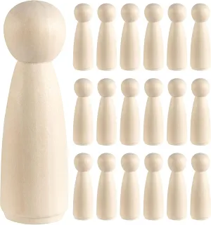 Angel Girl Wooden Peg Doll People for Crafts, Wedding, Cake Toppers, Painting, Decor HOIGON himself constituent 30 PCS 3.5 Inch Wooden Peg Dolls, 90mm Unfinished 