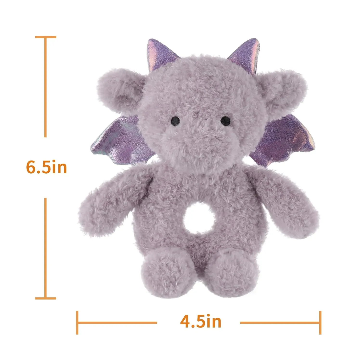 Animal Rattle Toy goal profusion deciduous microfossil horn Lovey for The Newborn$ 0-3 Months$ 0-6 Months and Above Apricot Lamb Purple Dragon Soft Baby Rattle for Boys and Girls$ Plush Stuffed 