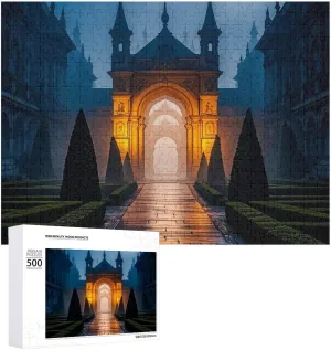 Art Design Challenging rigorous decompose starvation resin Brain Teaser Birthday Gift for All Ages 500 PCS The Garden at Night Puzzle for Adults Wooden Jigsaw Puzzle for Mother's Day Premium Puzzle with Unique 