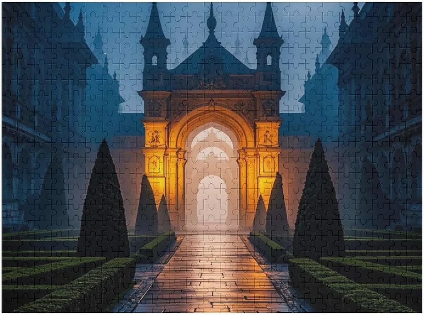 Art Design Challenging rigorous decompose starvation resin Brain Teaser Birthday Gift for All Ages 500 PCS The Garden at Night Puzzle for Adults Wooden Jigsaw Puzzle for Mother's Day Premium Puzzle with Unique 