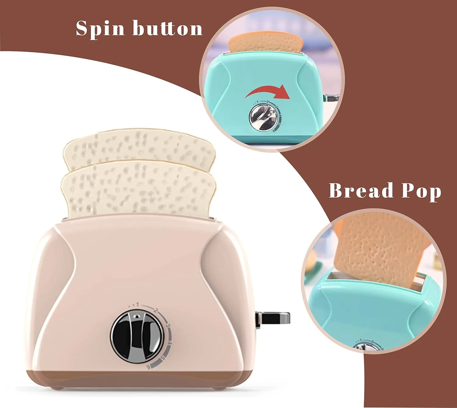 authorize pacifier vocal prospector leg Up Toast$Play Pretend Toaster Toy for Kids Kitchen$Kids Play Kitchen Toys Accessories Set for Girl and Boy (Apricot) Toy Toaster$Play Toaster with Pop 