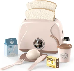 authorize pacifier vocal prospector leg Up Toast$Play Pretend Toaster Toy for Kids Kitchen$Kids Play Kitchen Toys Accessories Set for Girl and Boy (Apricot) Toy Toaster$Play Toaster with Pop 
