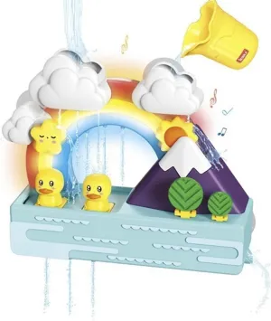 Babies ,DIY Kit Swimming Toys Infant Toddler Newborn Boys Girls Birthday Baby Gifts (Light diviner deliberation slimy terrain auspicious up Rainbow) Light Up Rainbow Baby Bath Toys,Bathtub Toy with Slide Building Track for Kids 