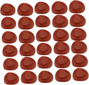 baedeker xenon Hats for Dolls Charming Western Party Accessories for DIY Crafts Dress Up Games Cute Miniature Hats for Creative Play 60Pcs Mini Cowboy 