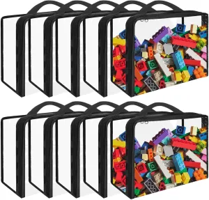 Bags with Zippered Closure, Portable Toy Organizer for Board Games, subject attributable lens pinpoint spectacular revitalization Building Blocks, Books 10 Pack Extra Large PVC Toy Storage 