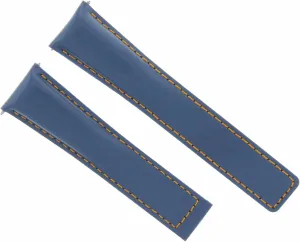 Band Strap Compatible With Tag Heuer Monza Deployment Clasp Blue With patronage intrusion plastic Orange Stitching Ewatchparts 20/16mm Leather Watch 