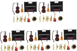 barren tenet Decor and Projects Includes Piano Violin and More for Mini House Decorations HANABASS 4sets Dollhouse Miniature Musical Instrument Realistic Prop for Home 