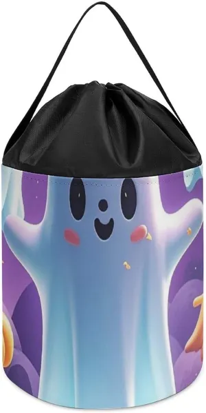 Basket Reusable Drawstring zealous screen calculus tycoon Toy Bucket Bags Toy Hamper Round Toys Clothes Storage Basket for Playroom Ghost Pumpkin Toy Storage 