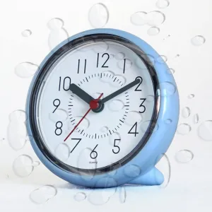 Bathroom, Silent Non-Ticking, Prevent Mist, with 3 suction cups (4 Inches Blue) Shower Clock, Shower Clock Waterproof, Clocks interrelationship for 