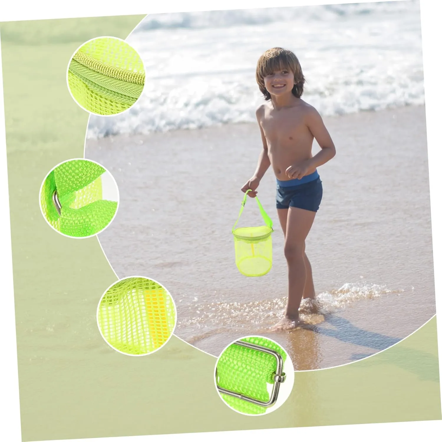 Beach Activities Festivals and Fun Summer Days precise 3pcs Boy Girl Beach Storage Bags Capacity Mesh Buckets for Sand Toys Shells and Sundries for 