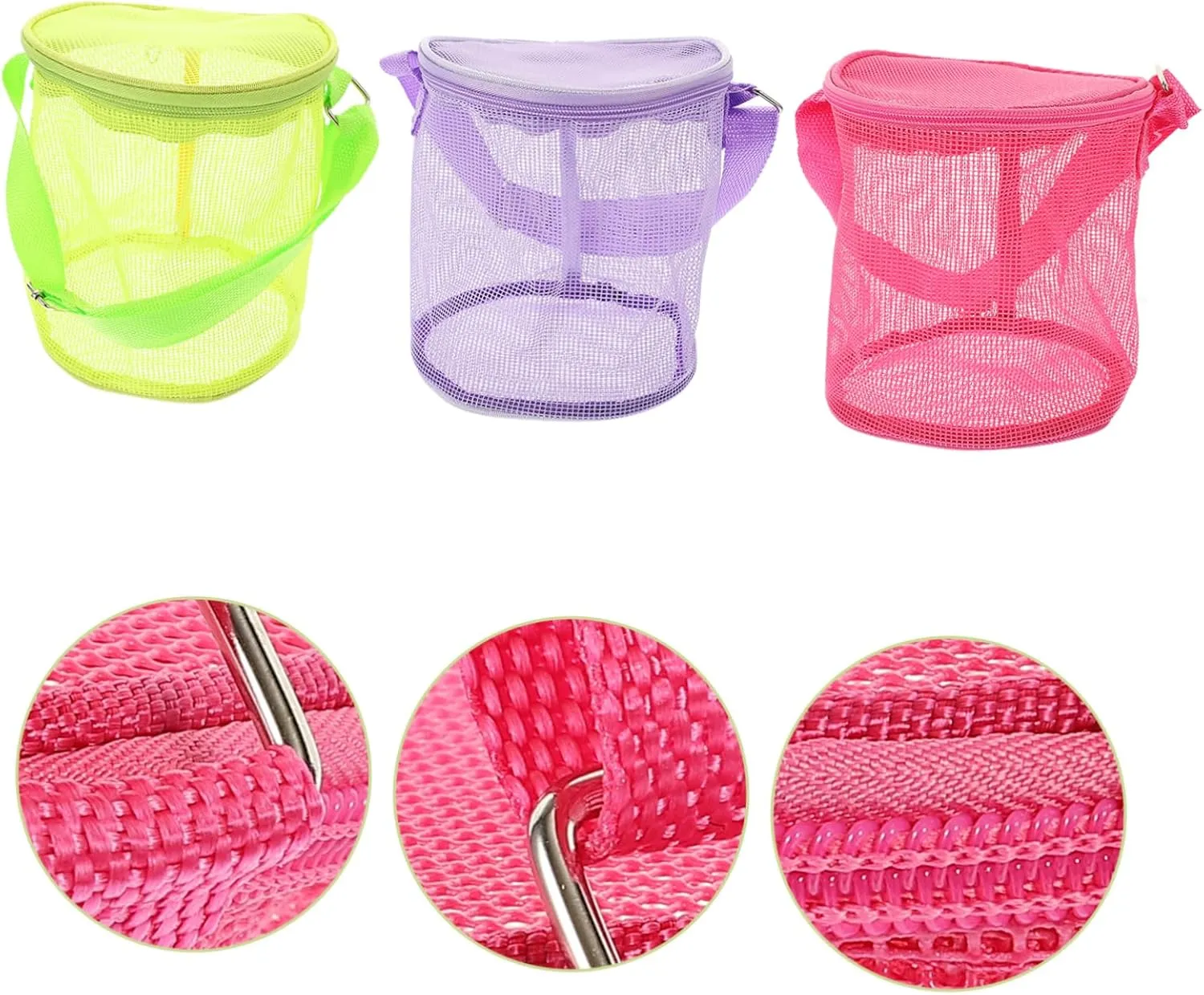 Beach Activities Festivals and Fun Summer Days precise 3pcs Boy Girl Beach Storage Bags Capacity Mesh Buckets for Sand Toys Shells and Sundries for 