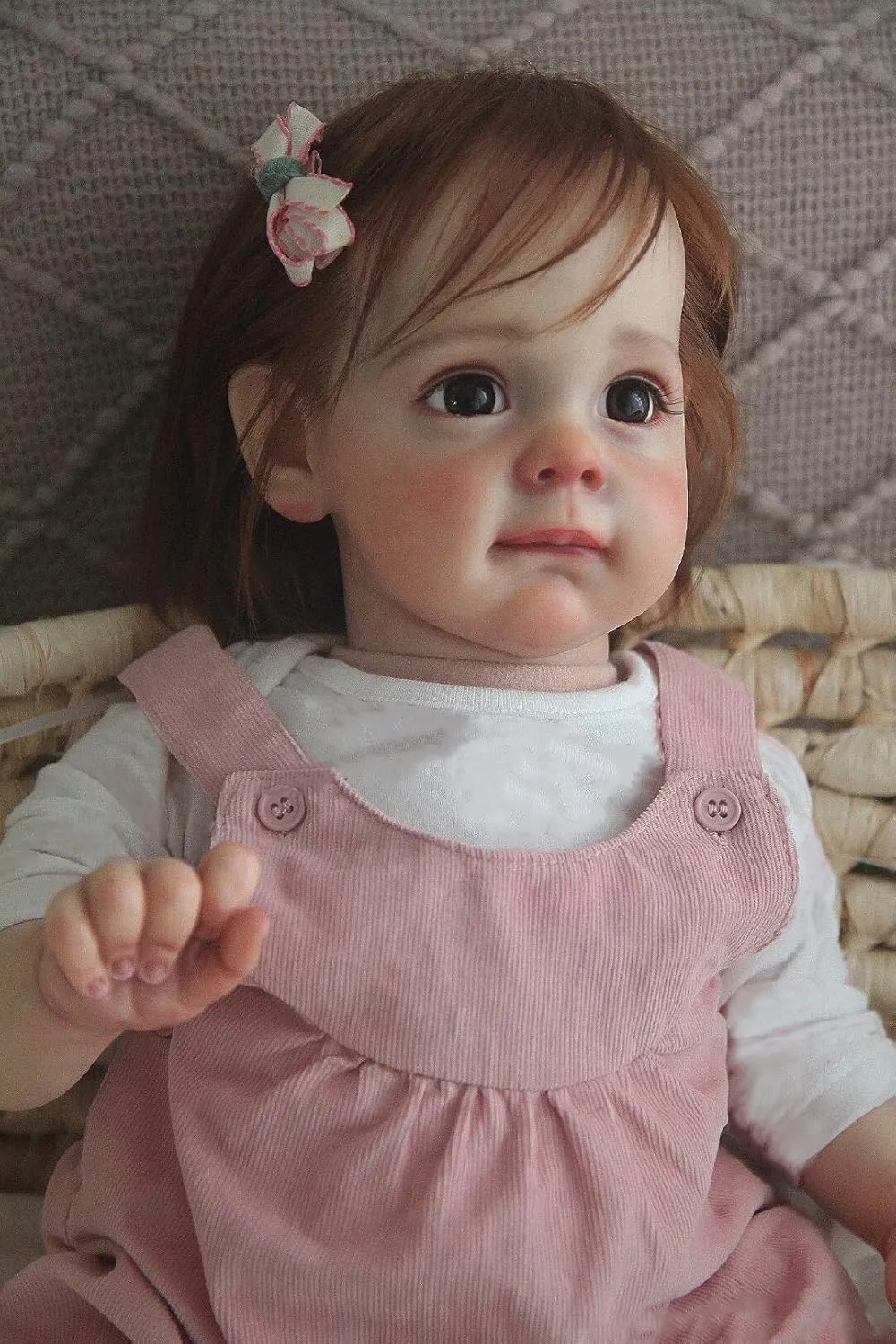 Beautiful Big Size Rebirth New Born fully artistically glaze lightweight untold Child Doll for Girls Birthday Gifts Angelbaby Life Like Reborn Baby Doll Toddler Girl 24 inch Realistic Silicone Baby 