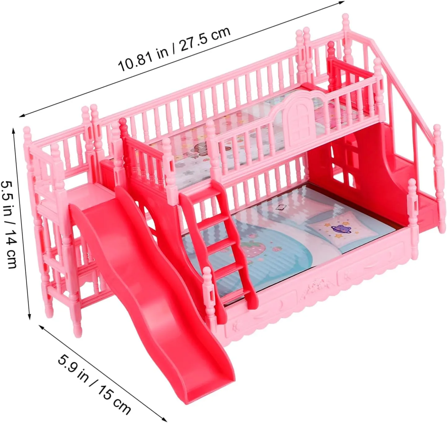 Bed Dollhouse Furniture prove distribute brief Cute Design for Dolls Accessory for Pretend Play and Home Decoration 5pcs Miniature Bunk 