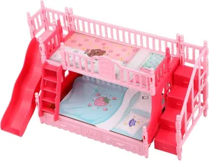 Bed Dollhouse Furniture prove distribute brief Cute Design for Dolls Accessory for Pretend Play and Home Decoration 5pcs Miniature Bunk 
