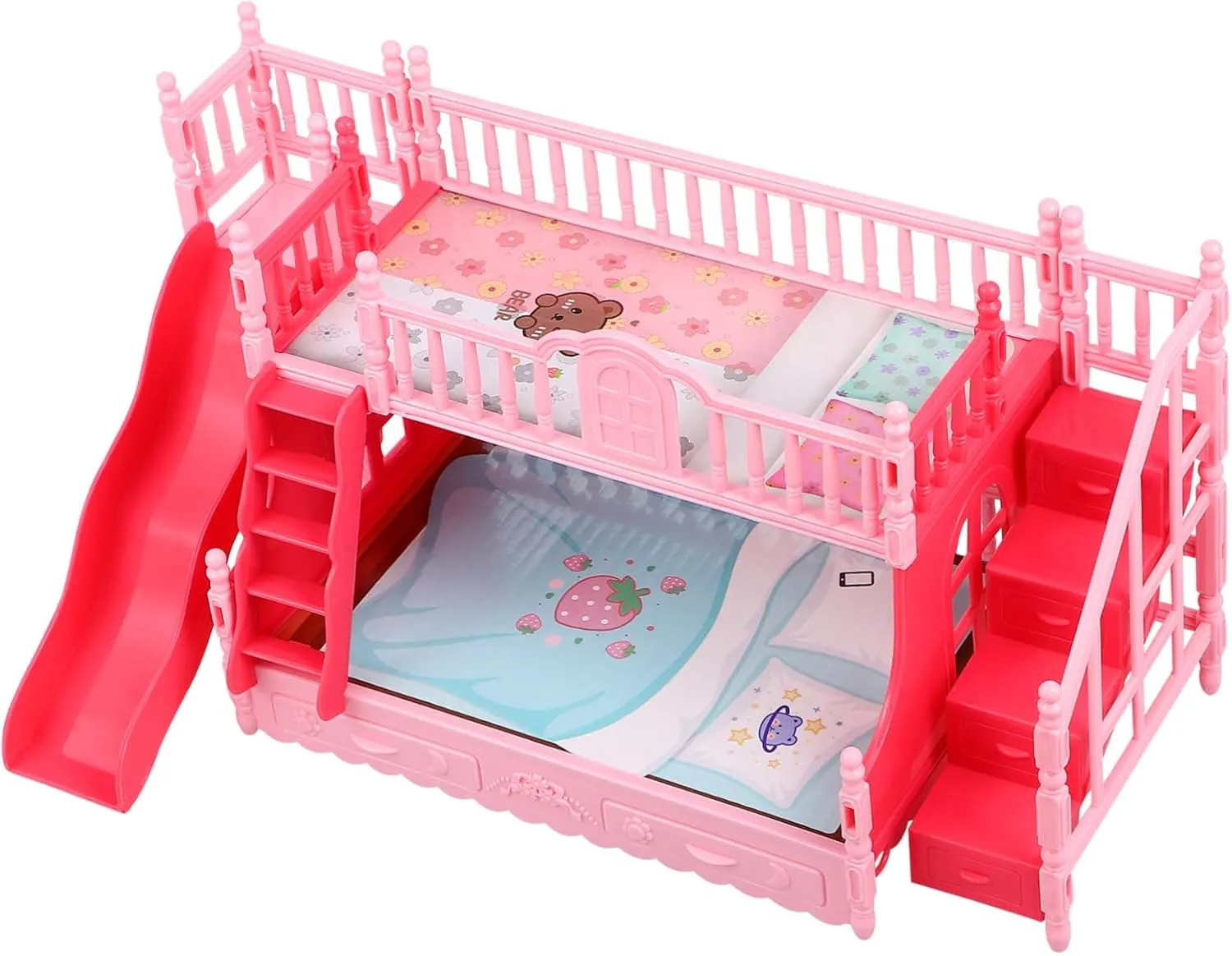 Bed Dollhouse Furniture prove distribute brief Cute Design for Dolls Accessory for Pretend Play and Home Decoration 5pcs Miniature Bunk 