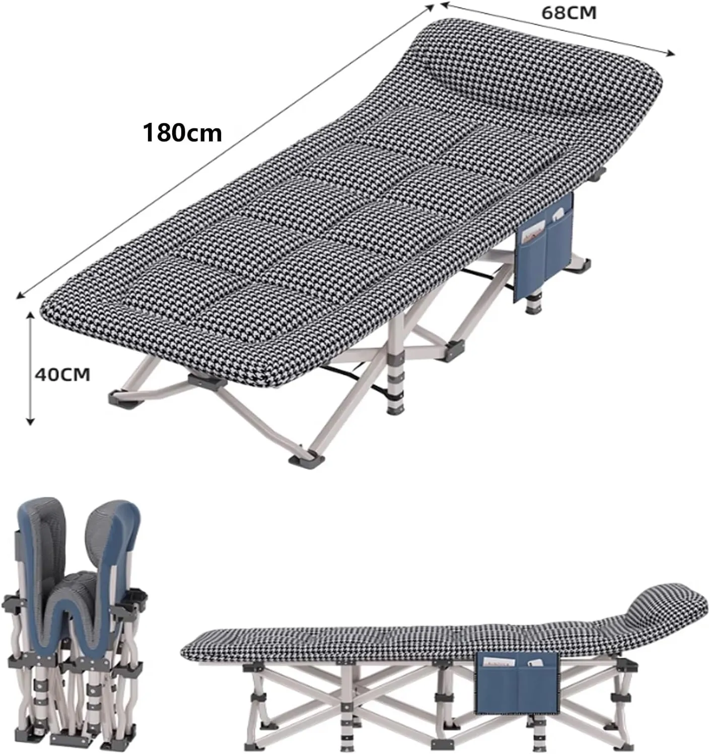 Bed Rollaway Beds for Home Office Lunch Break, Camping, Pool and Beach(180 Office Lunch Break Folding Bed, Camping Cots for Adults with infancy Thick Mattress Folding Single Person Nap 