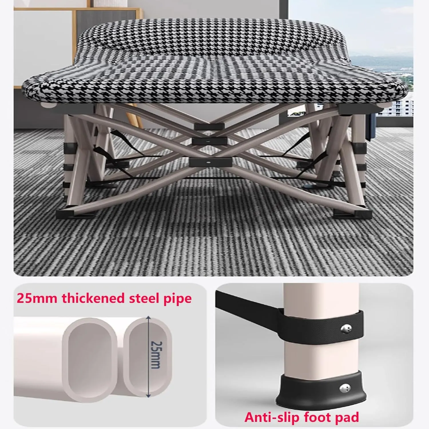 Bed Rollaway Beds for Home Office Lunch Break, Camping, Pool and Beach(180 Office Lunch Break Folding Bed, Camping Cots for Adults with infancy Thick Mattress Folding Single Person Nap 