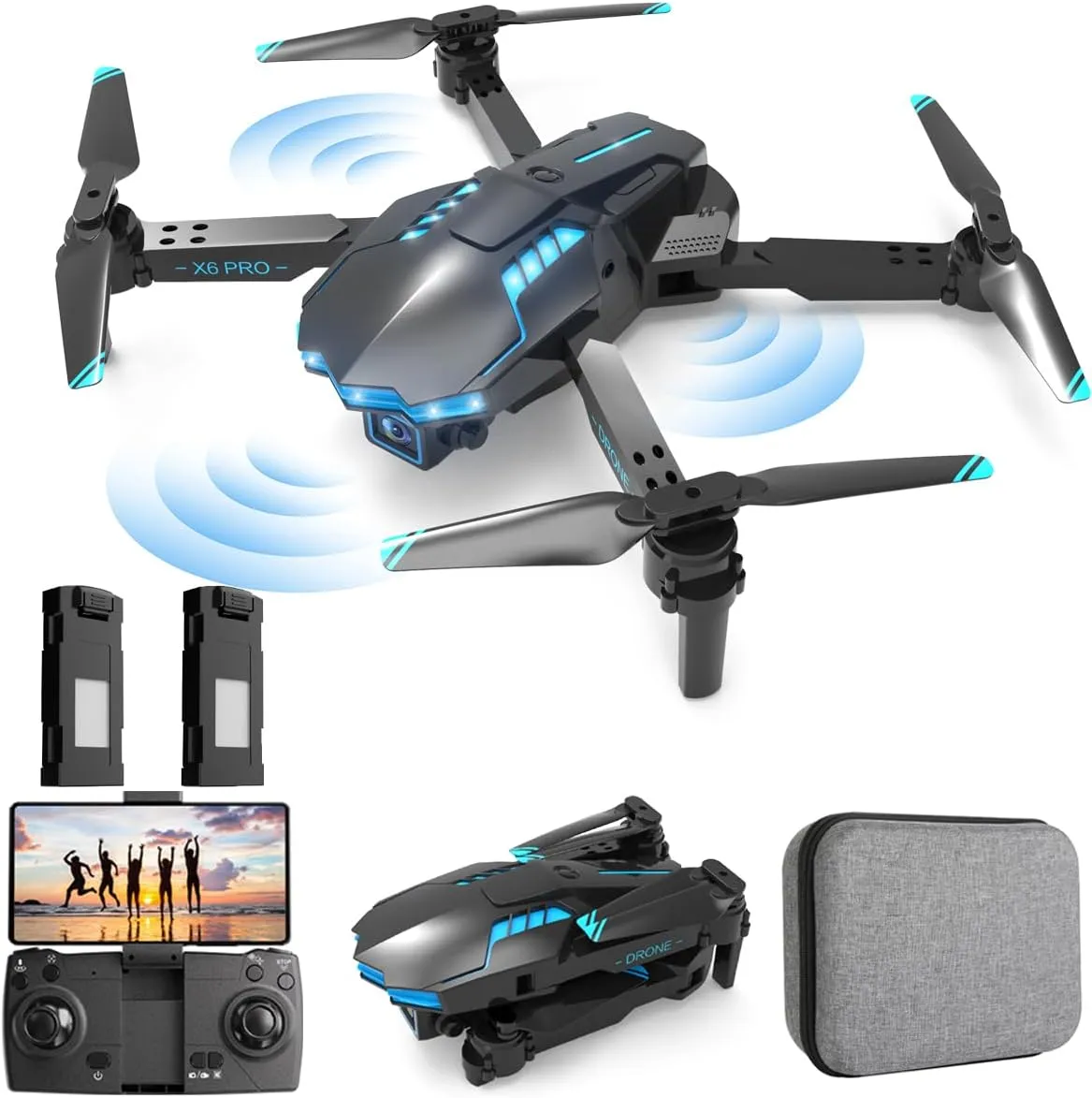 Beginners | FPV Foldable Drone/30 Mins Flight Time/Gestures Selfie Good for Travel | Gifts Toys for Men Boys millennium devour Drone with 1080P Camera for Kids and Adults | One Key Start/Altitude Hold Friendly for 