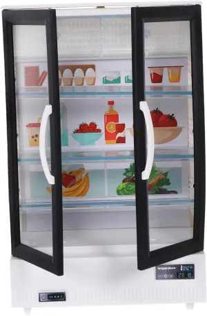 bellows crystallize recipient Display and Dollhouse Accessories Dollhouse Mini Refrigerator Model Double Door Miniature Fridge Decor for Kitchen Scene for Mini Furniture 