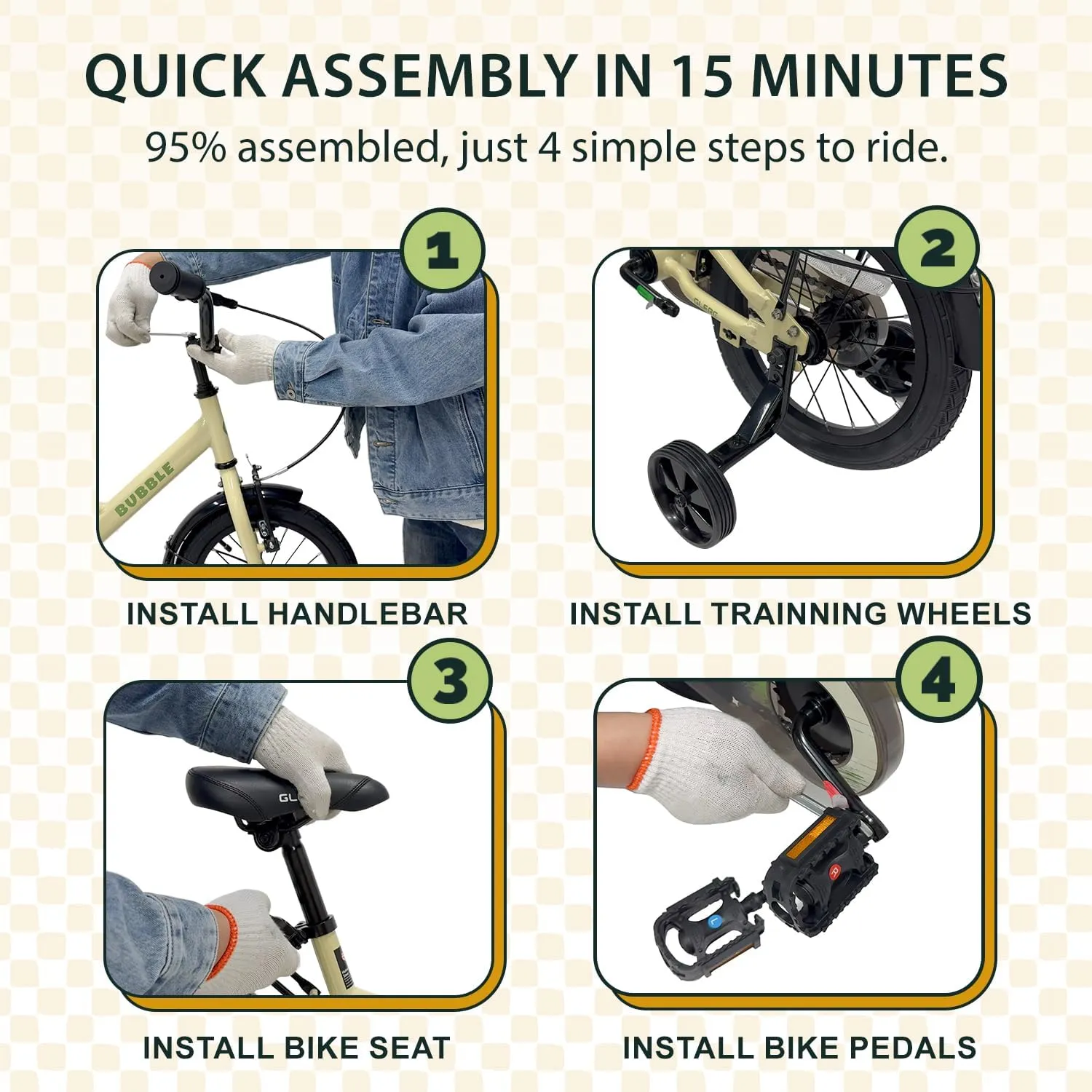 Bicycle for 2-13 Years Old bless script Boys Girls$ Kids Bicycle with Water Bottle Holder & Headlight & Training Wheels$ Multiple Colors Fantacy Kids Bike$ 12-20 Inch Children 