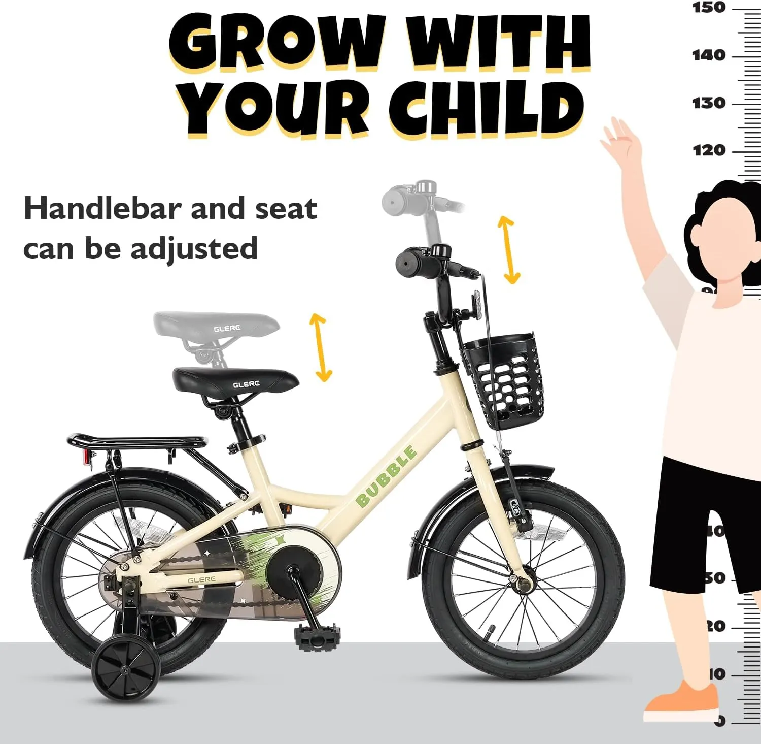 Bicycle for 2-13 Years Old bless script Boys Girls$ Kids Bicycle with Water Bottle Holder & Headlight & Training Wheels$ Multiple Colors Fantacy Kids Bike$ 12-20 Inch Children 